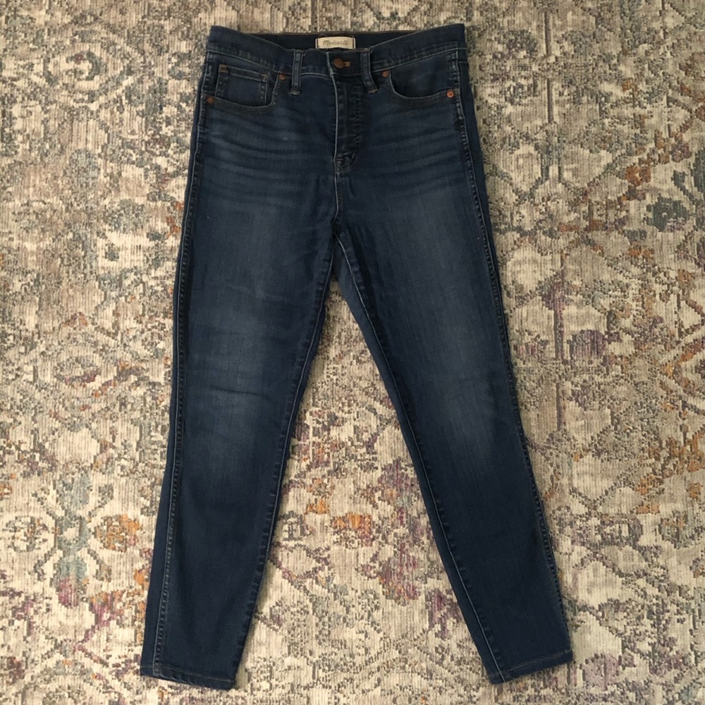 Madewell 10” high rise dark wash skinny